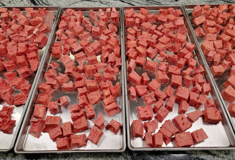 watermelon on freeze dryer tray