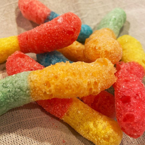 freeze dried gummies close up