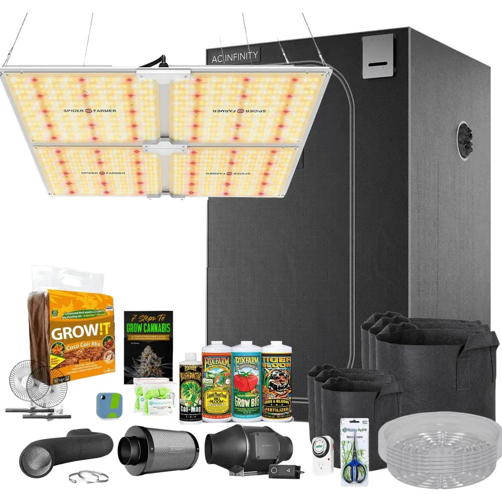 Happy Hydro Beginner Complete Coco Grow Tent Kit | Spider Farmer SF4000 | 3' x 3'