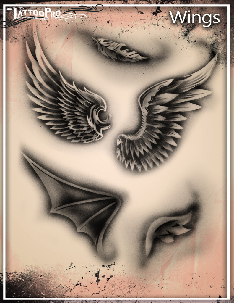 SAVI Temporary Tattoo For Girls Men Women 3D Big Angel With Wings Face  Sticker Size 21x15cm  1pc 895 Black 2 g  Amazonin Beauty