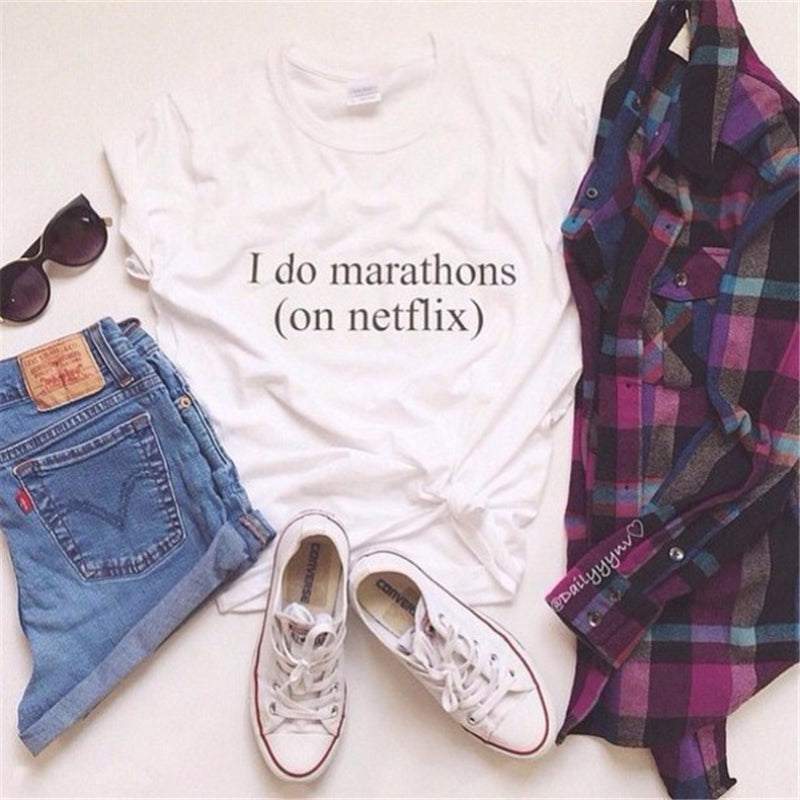 Aesthetic Clothing I Do Marathons On Netflix T Shirt