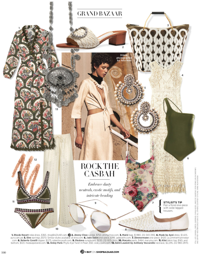 Several Fashion Items Displayed In The Harper's Bazaar Magazine