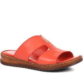 Slip On-Leather Mule Sandals
