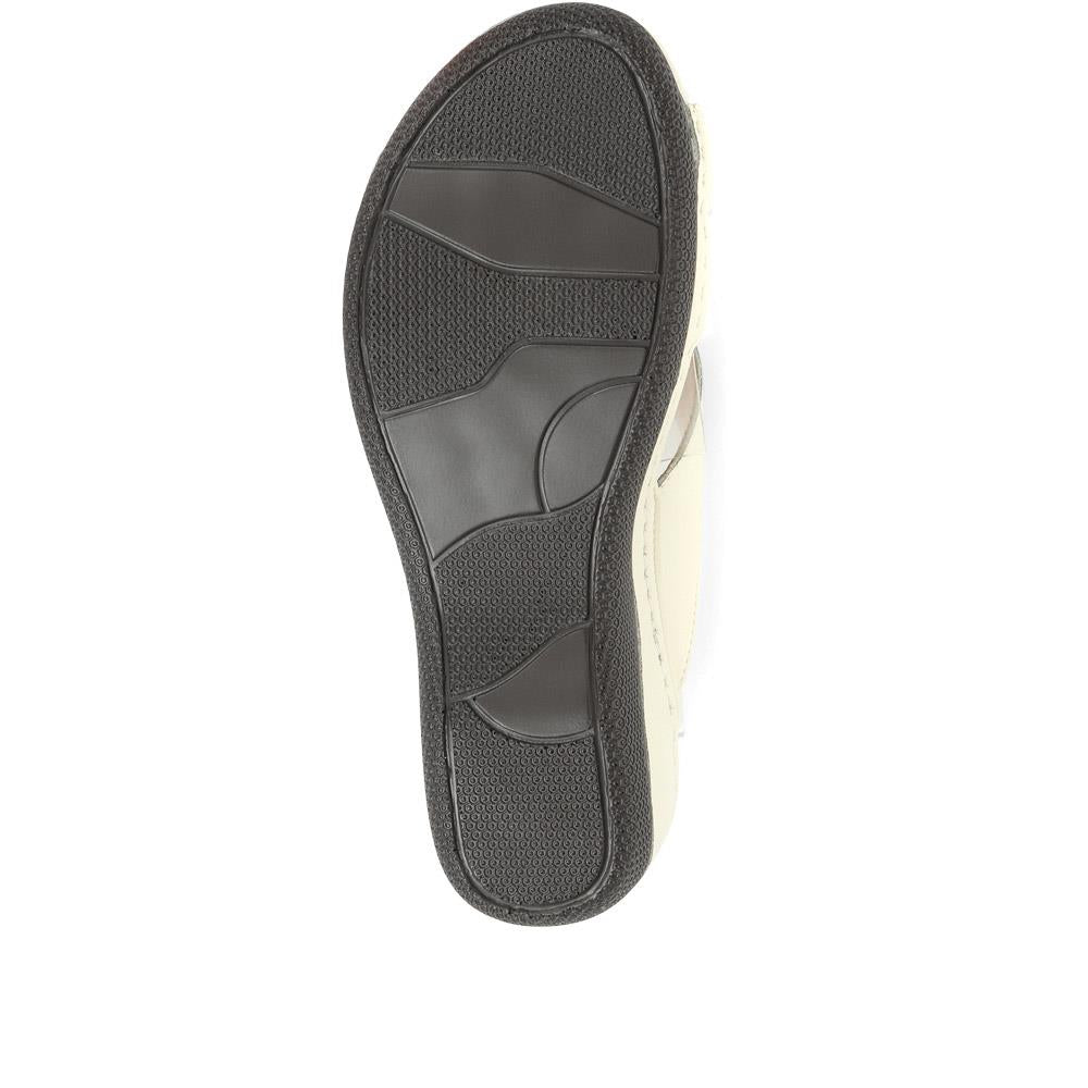 Wide Fit Wedge Mule Sandals - WLIG35007 image 4