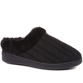 Faux-Fur Wide-Fit Slippers