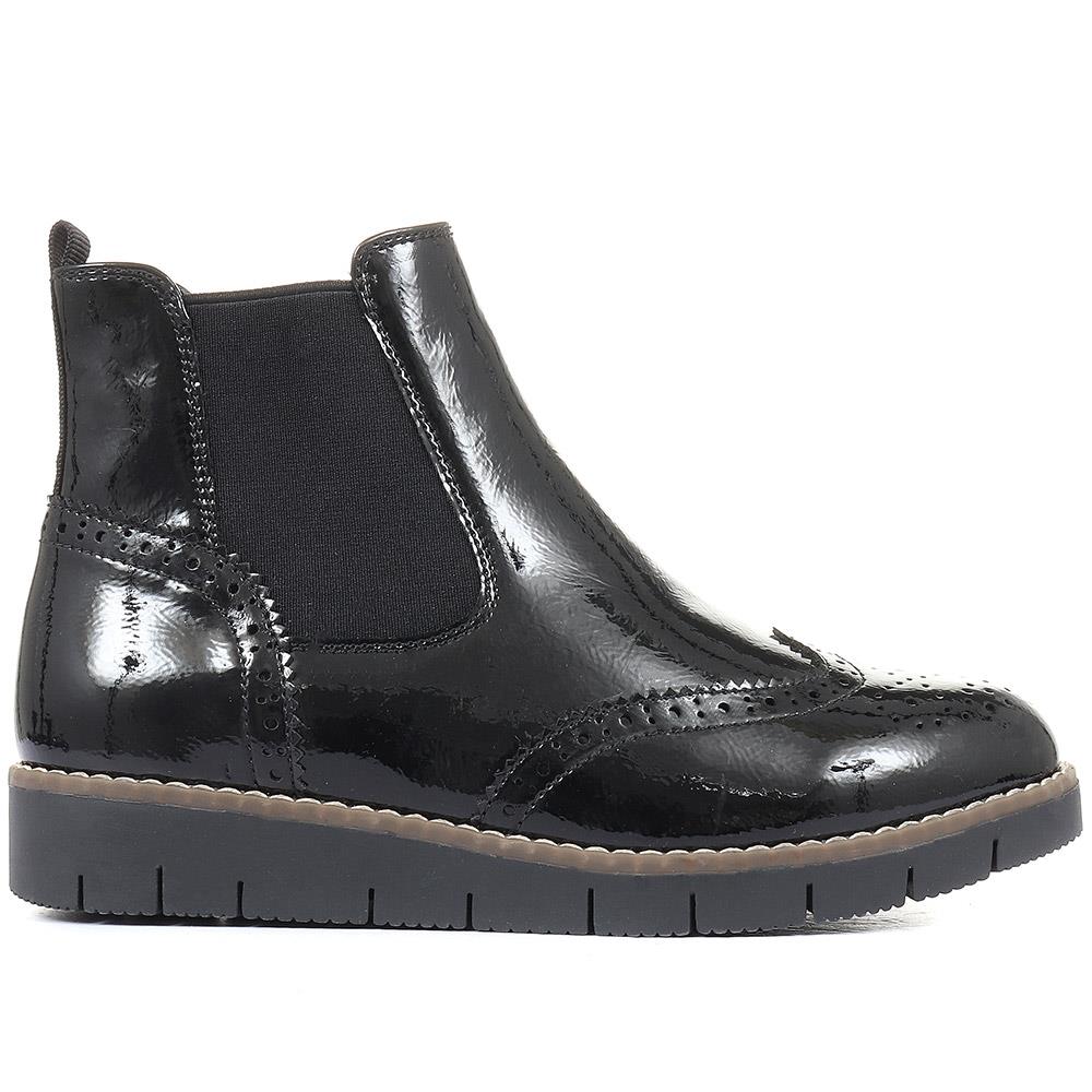 Wide Fit Brogue Chelsea Boots - WBINS34145 / 320 800 image 1