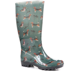 Dog Print Wellington Boots