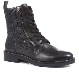 Fiona Lace-Up Leather Ankle Boots