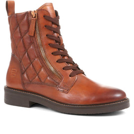 Fiona Lace-Up Leather Ankle Boots