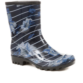 Floral Print Calf-length Wellies