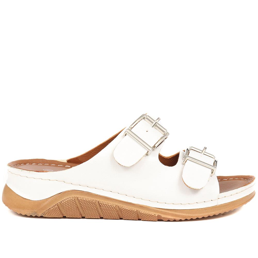 Leather Double Buckle Mule Sandals - GENC37003 / 323 877 image 1