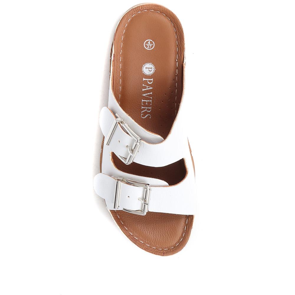 Leather Double Buckle Mule Sandals - GENC37003 / 323 877 image 3