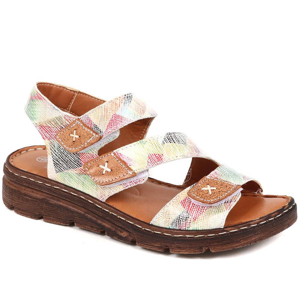 Leather Touch Fasten Sandals - LUCK37005 / 323 988 image 0