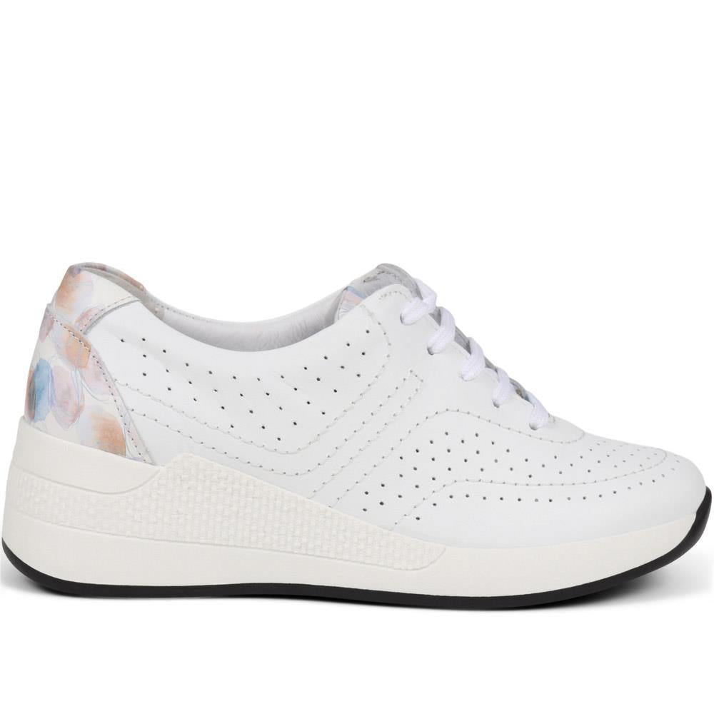 Wide Fit Leather Trainers - CAL37013 / 323 763 image 1