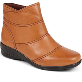 Leather Wedge Ankle Boots