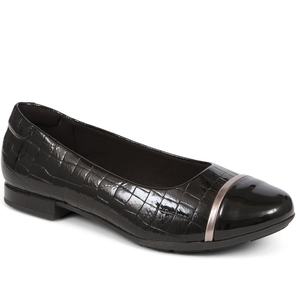 Black Patent Croc