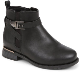 Extra Wide Fit Buckle Strap Chelsea Boots