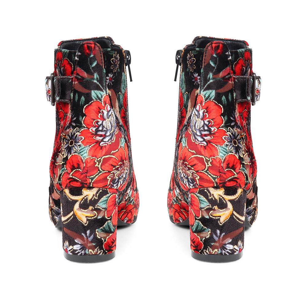 Heeled Floral Ankle Boots - WBINS38090 / 324 214 image 2