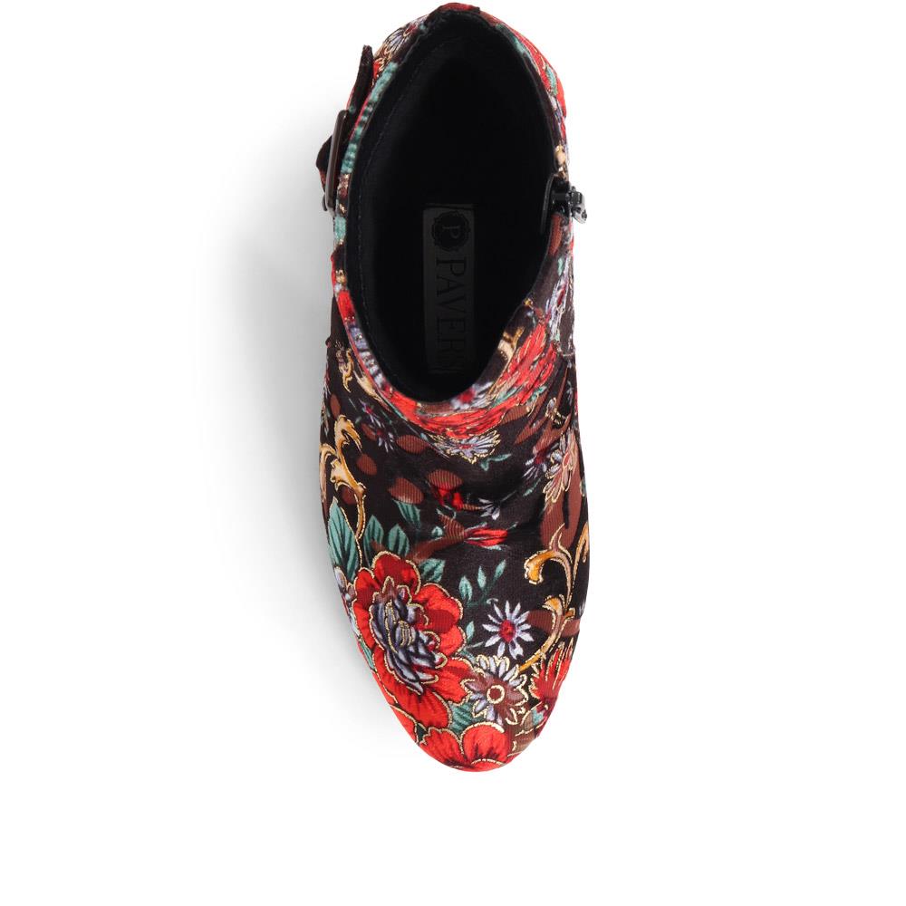 Heeled Floral Ankle Boots - WBINS38090 / 324 214 image 4