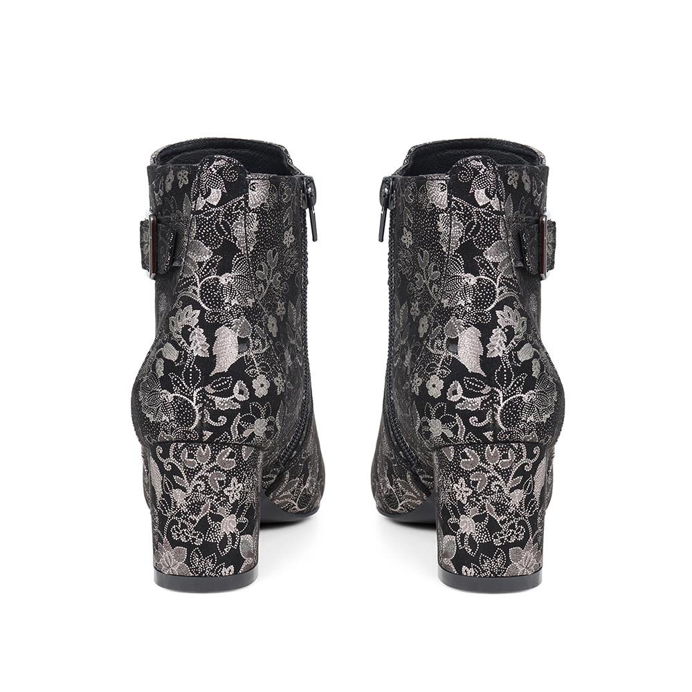 Heeled Floral Ankle Boots - WBINS38090 / 324 214 image 2