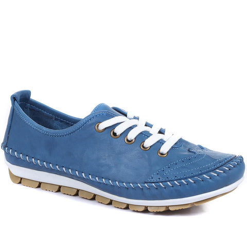 Wide Fit Leather Lace-Up Trainers (SIMIN31003) by Pavers @ Pavers Shoes ...