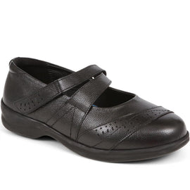 Extra Wide Fit Touch Fasten Leather Mary Janes