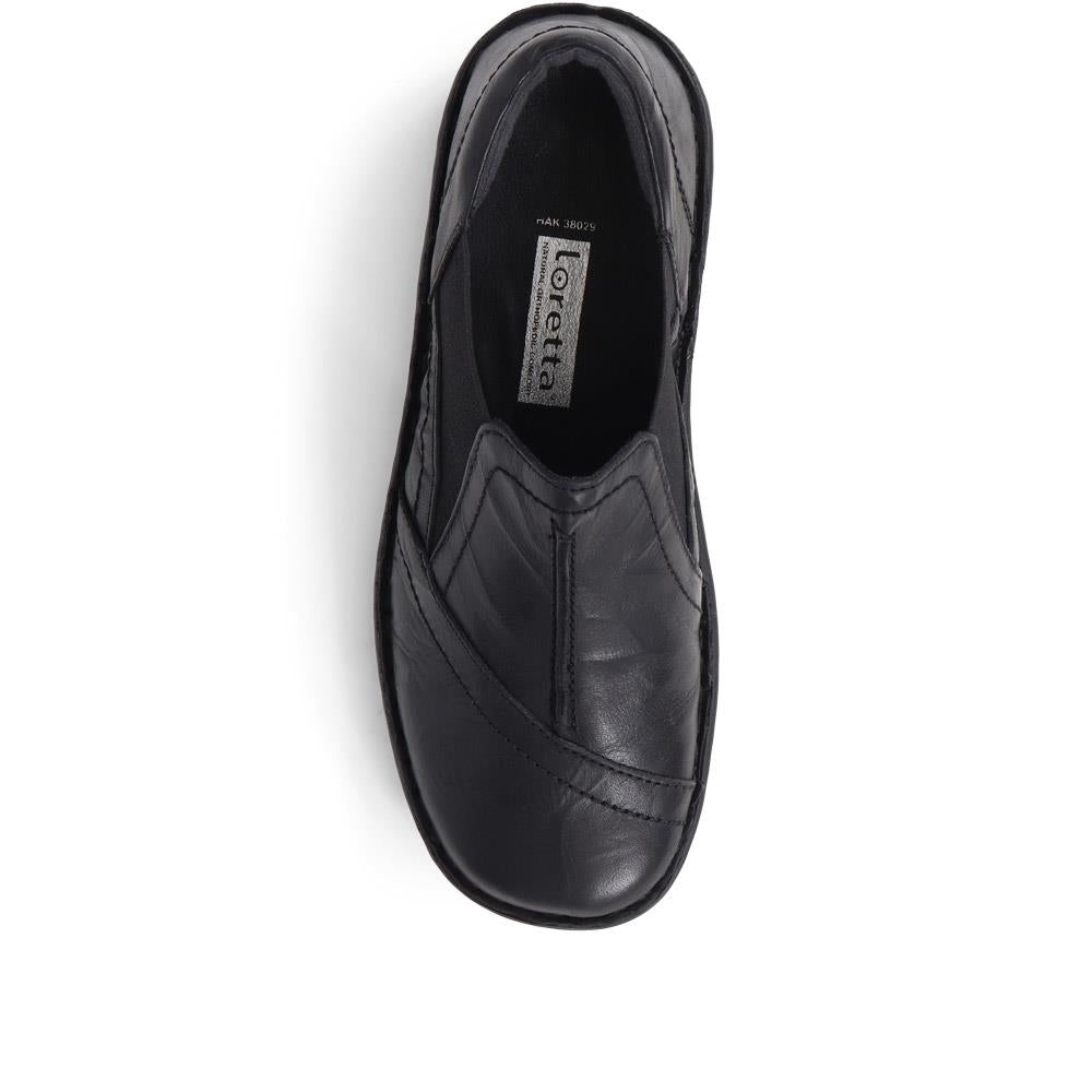 Elasticated Leather Slip Ons - HAK38029 / 324 707 image 4