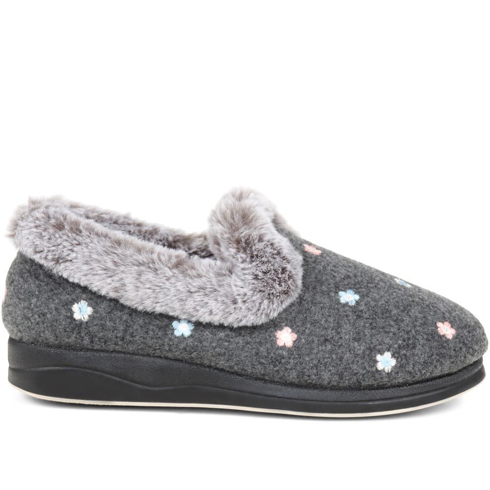 Floral Faux Fur Slippers - QING38012 / 324 190 image 1