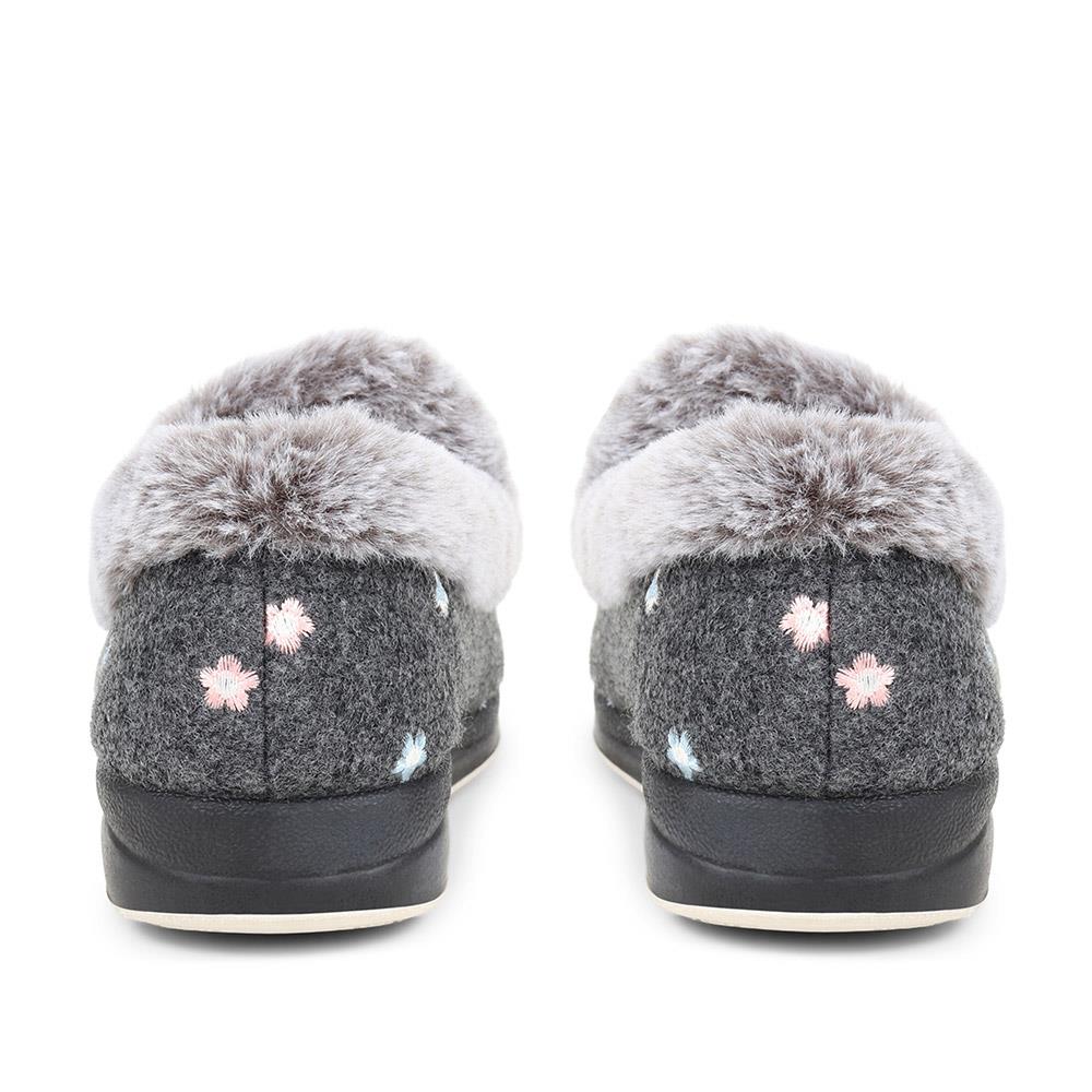 Floral Faux Fur Slippers - QING38012 / 324 190 image 2