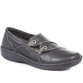 Leather Slip On Shoe with Elastic Loop