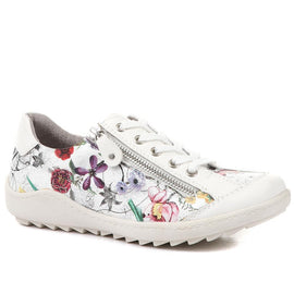 Floral Lace-Up Trainers