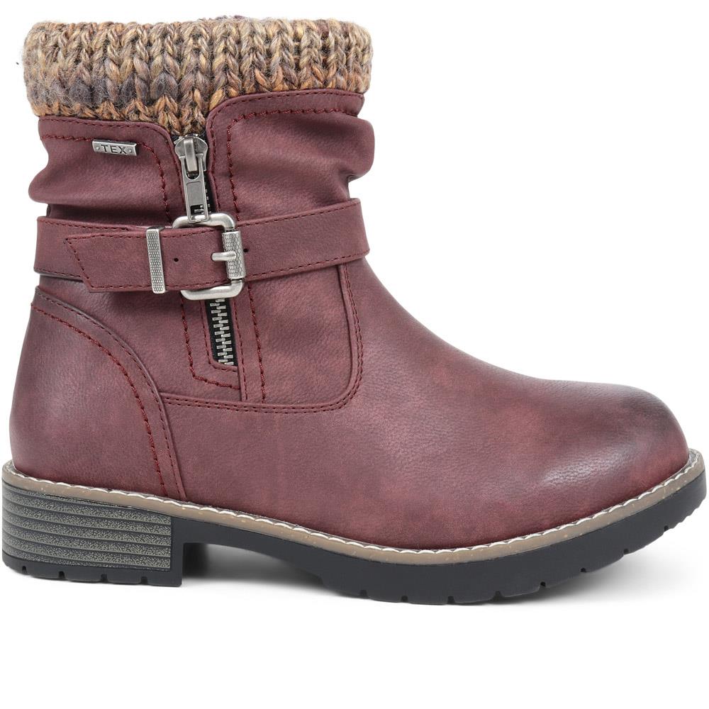 Knitted Cuff Ankle Boots - BEE / 324 435 image 1