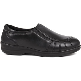 Extra Wide Fit Leather Slip On Shoes