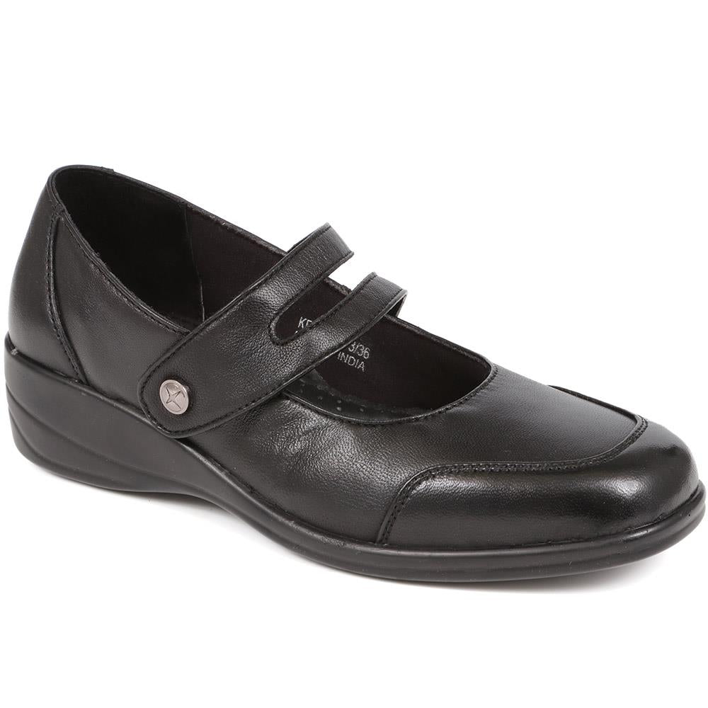 Leather Touch Fastening Shoes - KF38044 / 324 668 image 0