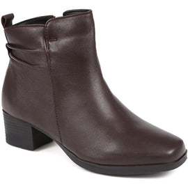 Polished Leather Heeled Ankle Boots