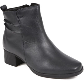 Polished Leather Heeled Ankle Boots