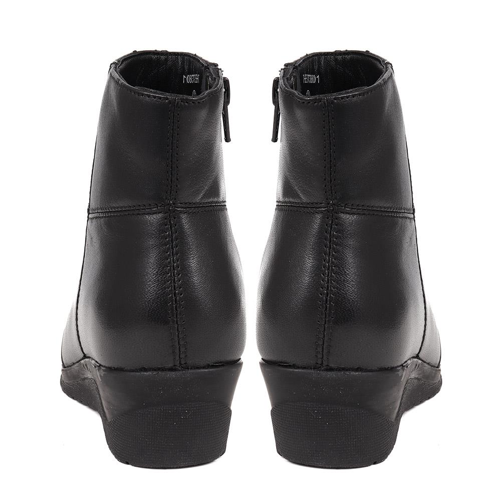 Leather Wedge Heel Ankle Boots - THEST38001 / 324 149 image 2