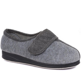 Extra Wide Fit Touch Fasten Slippers