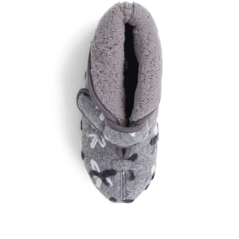 Extra Wide Fit Touch Fasten Slipper Boots (CHERIE) by EasyFit