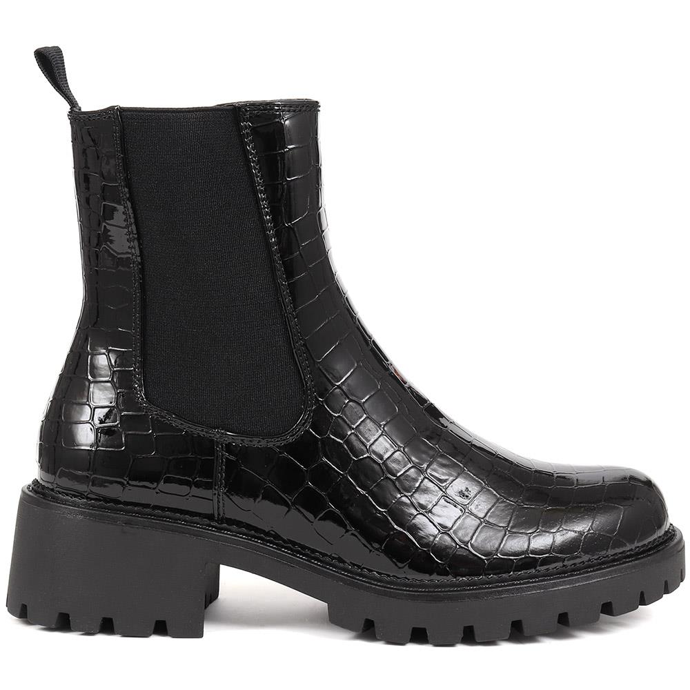 Croc Patent Ankle Boots - BELWBINS38131 / 324 577 image 1