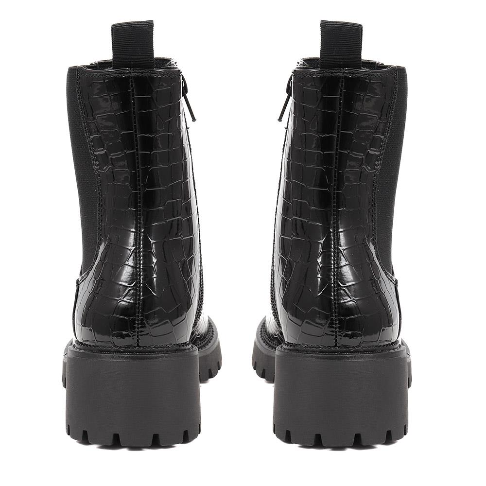 Croc Patent Ankle Boots - BELWBINS38131 / 324 577 image 2