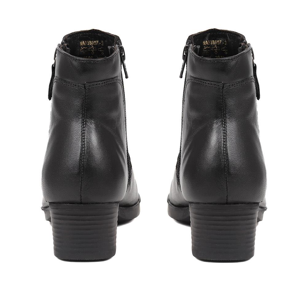 Polished Leather Heeled Ankle Boots - NAP38007 / 324 195 image 2