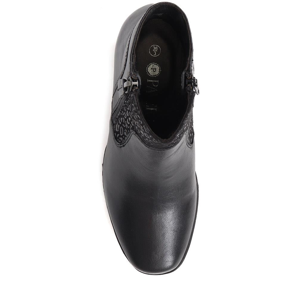 Polished Leather Heeled Ankle Boots - NAP38007 / 324 195 image 4