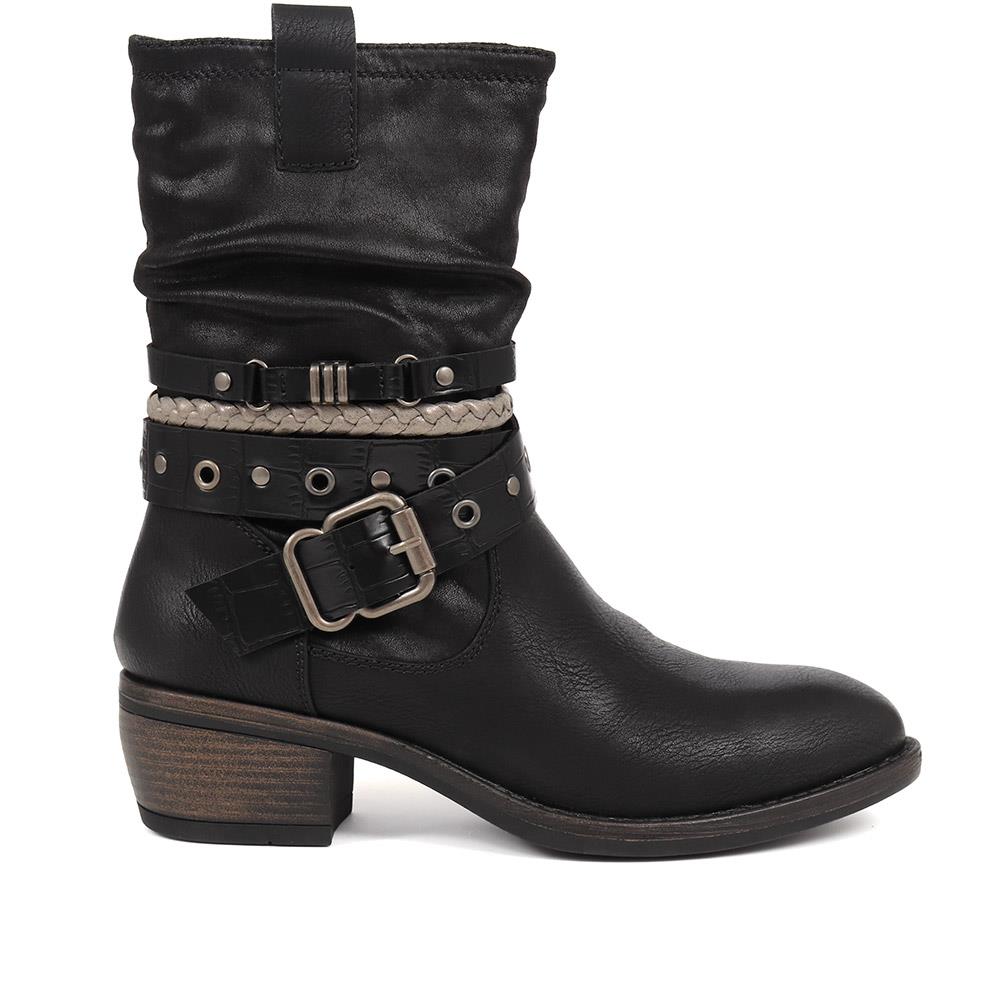 Buckle Detailed Calf Boots - WOIL38007 / 324 125 image 1