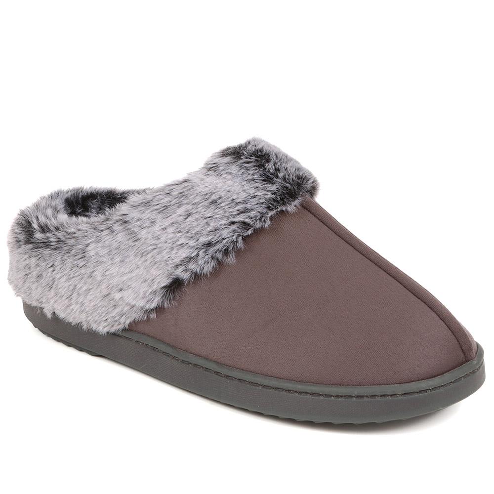 Faux Suede Fur Lined Slipper Mules - GALOP38023 / 324 486 image 0