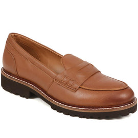 Leather Chunky Sole Loafers