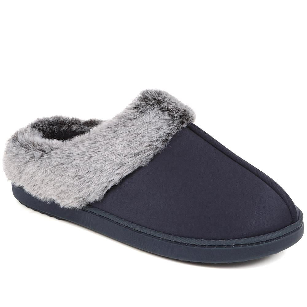 Faux Suede Fur Lined Slipper Mules - GALOP38023 / 324 486 image 0