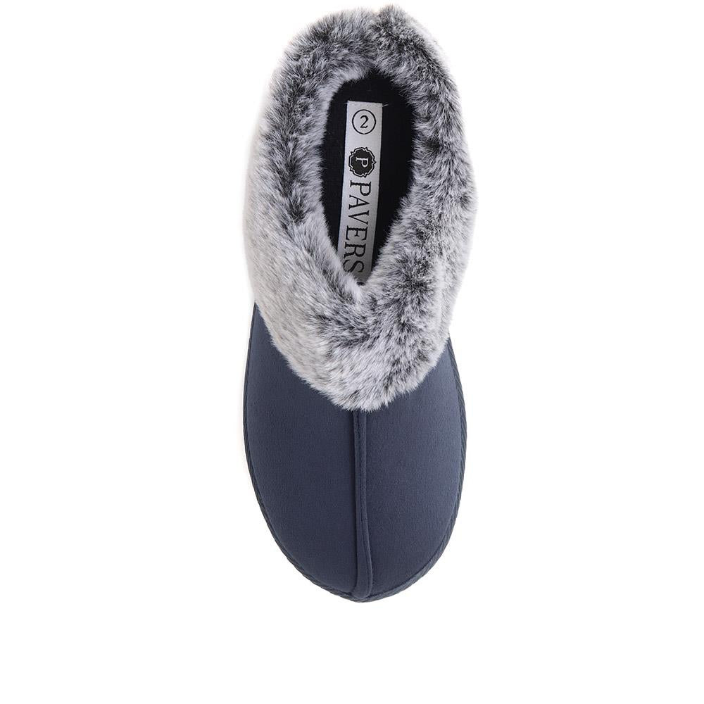 Faux Suede Fur Lined Slipper Mules - GALOP38023 / 324 486 image 4