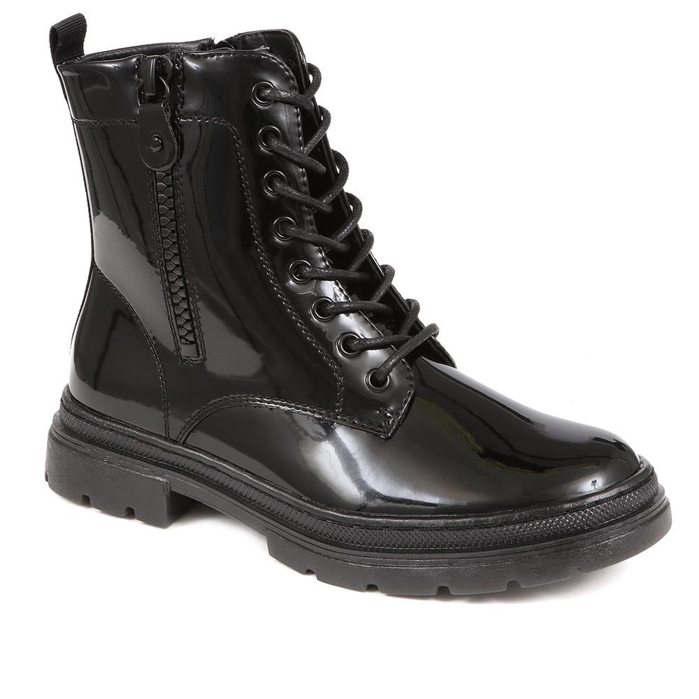 Lace Up Biker Boots - WBINS38047 / 324 157 image 0