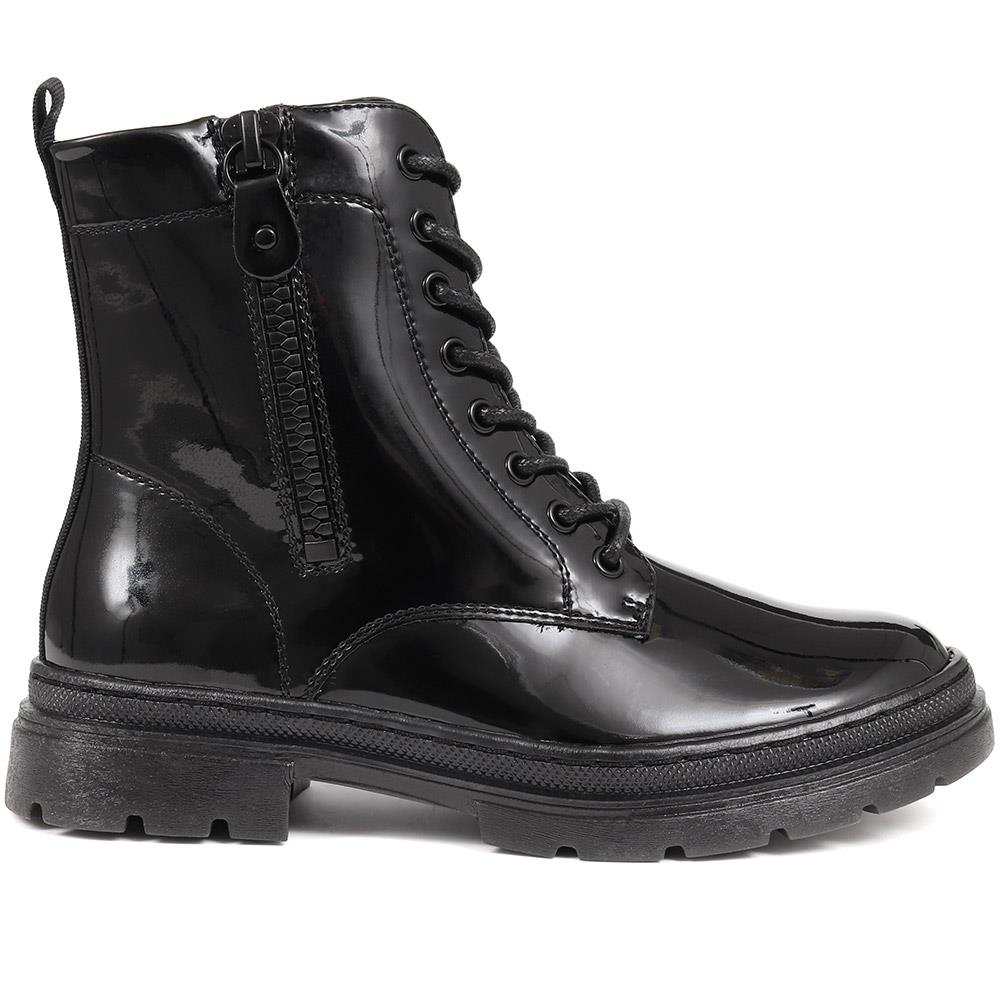 Lace Up Biker Boots - WBINS38047 / 324 157 image 1